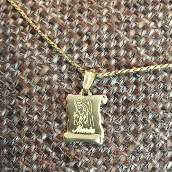 18K YELLOW GOLD CHAIN VIRGEN MARIA - Picture 4 of 5